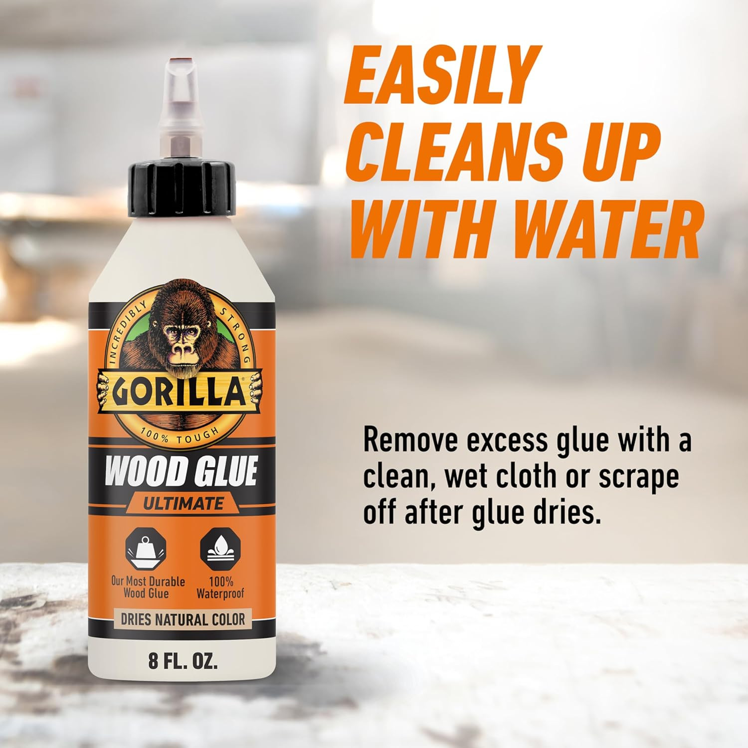 Ultimate Waterproof Wood Glue, Natural Wood Color, 8 Ounce (Pack of 1) – Waterpr