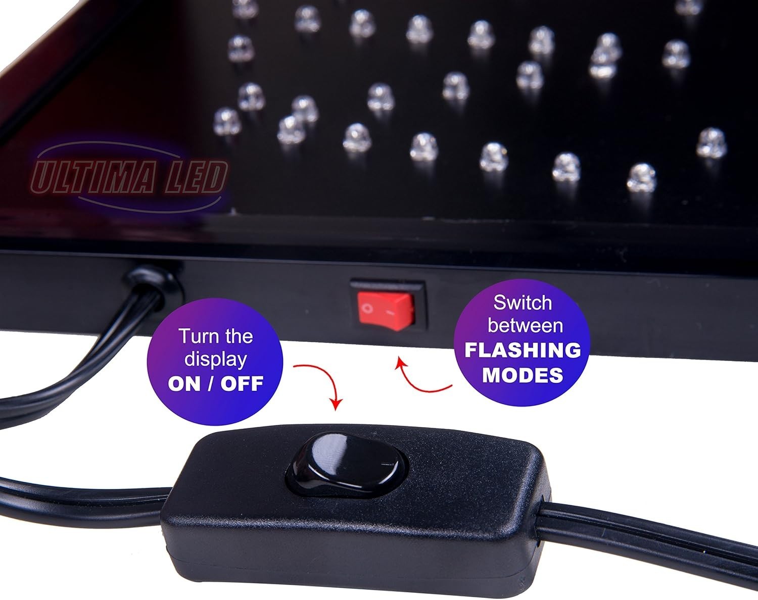 LED Open Sign with Flashing Mode: Business Hours Included