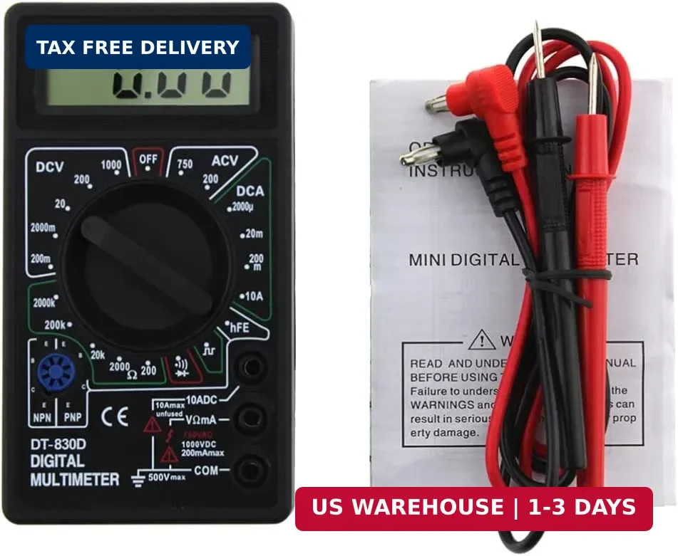 DT-830D Digital Multimeter with Buzzer Square Wave Output Voltage Ampere Ohm Tes