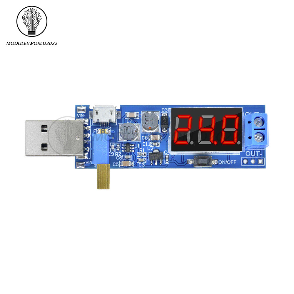 DC-DC 5V to 1.2V~24V USB Step UP/Down Boost Buck Adjustable Power Supply Module