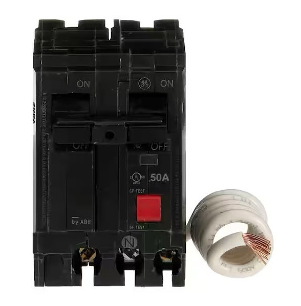 50 Amp 240-Volts Double Pole Ground Fault Breaker with Self-Test