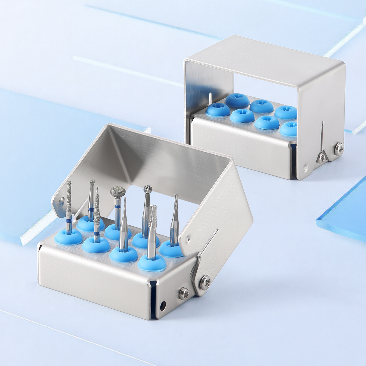 8/30 Holes Dental Bur Holder Disinfection Block Case Box Dentist Stand Autoclave