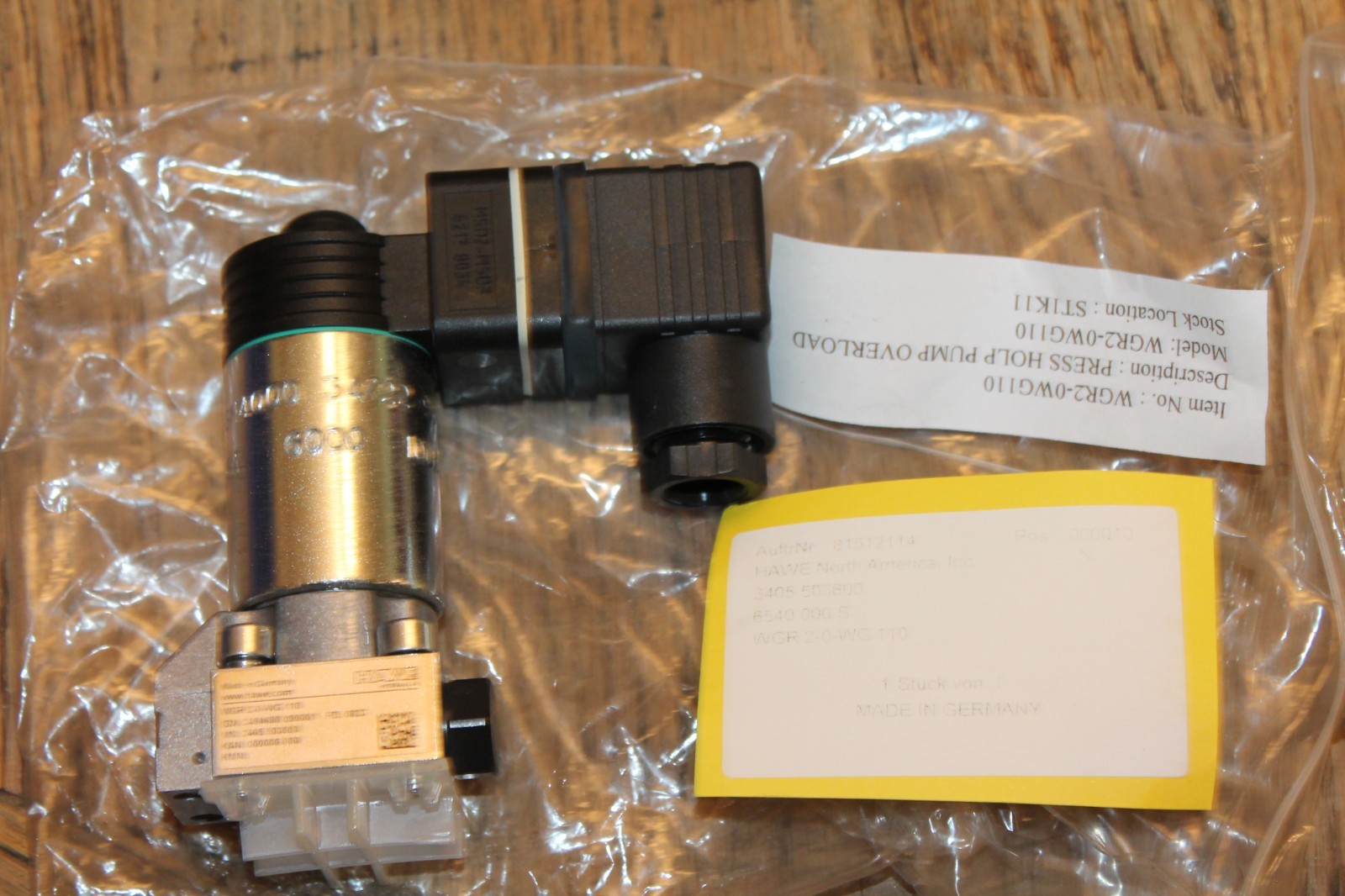 HAWE HYDRAULIK WGR 2-0 WG 110 Valve NEW