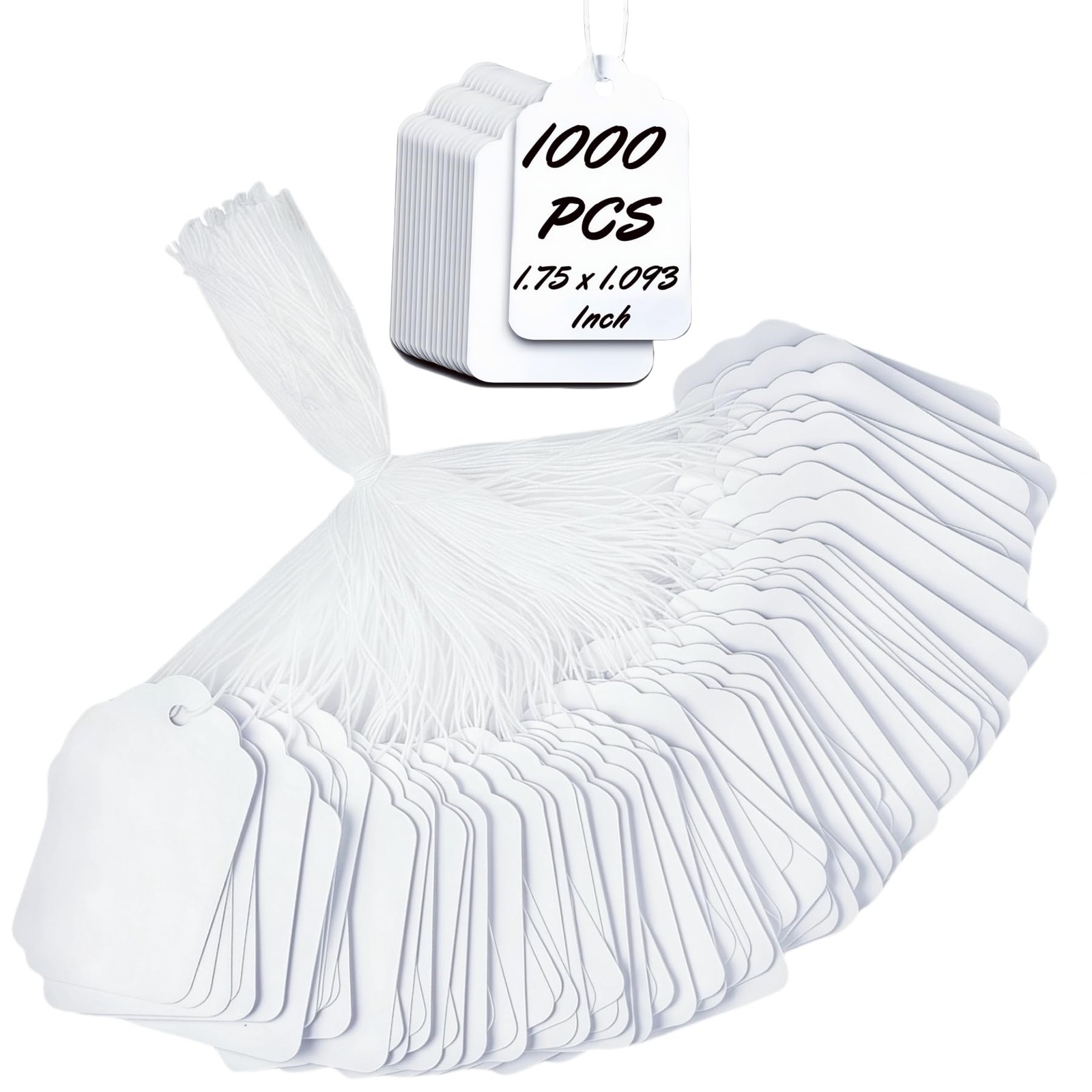 1000 PCS PreStrung Price Tags with String, White Paper Label Tags for Garage …