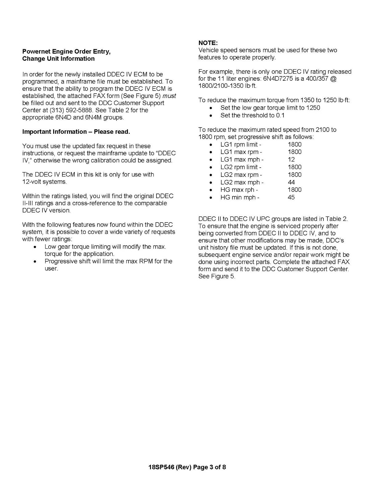 Conversion Guide Fits DD Series 60 DDEC II to DDEC IV 18SP546 – Printed Manual