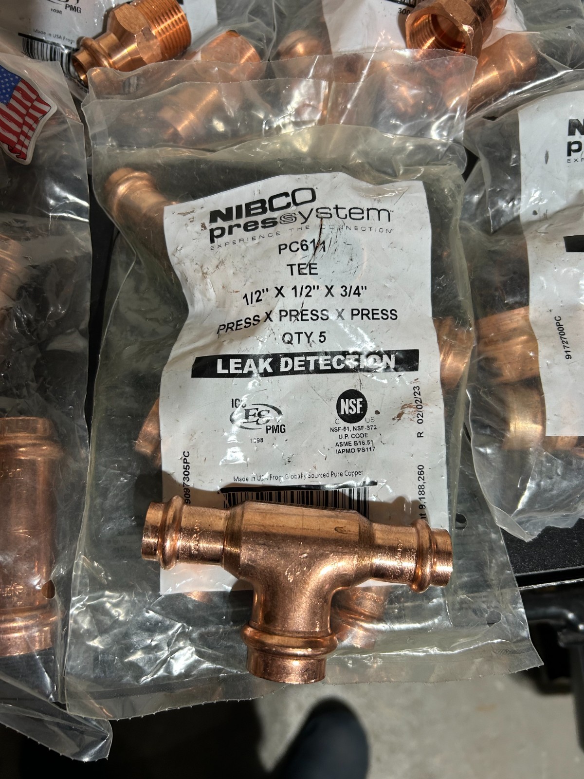 125 – NIBCO VIEGA PROPRESS COPPER PRO PRESS FITTINGS 3/4″ NIB. MADE IN USA