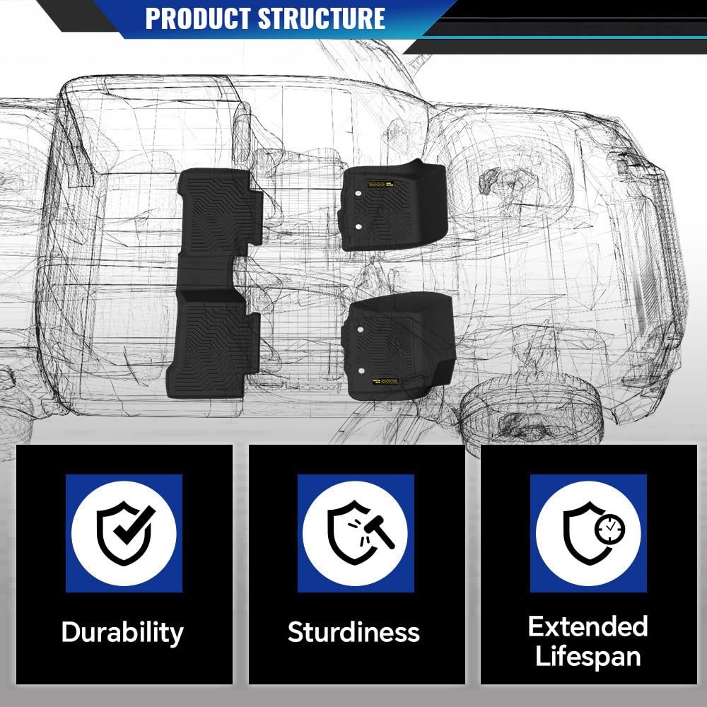 TPE Floor Mats 2012-2015 Honda Civic All Weather Front Rear Cargo Liner Black