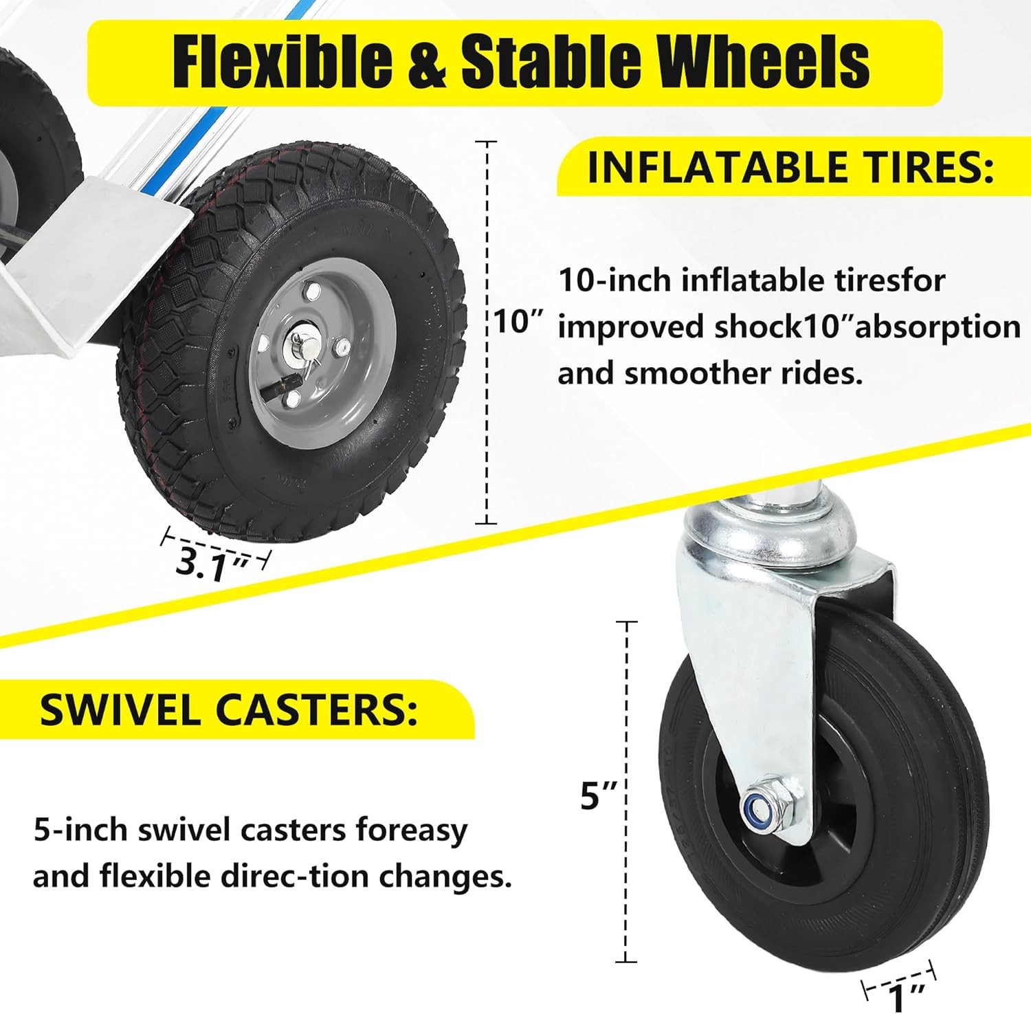 Aluminum Folding Hand Truck 550 LBS Capacity Convertible Hand Truck Dolly Cart