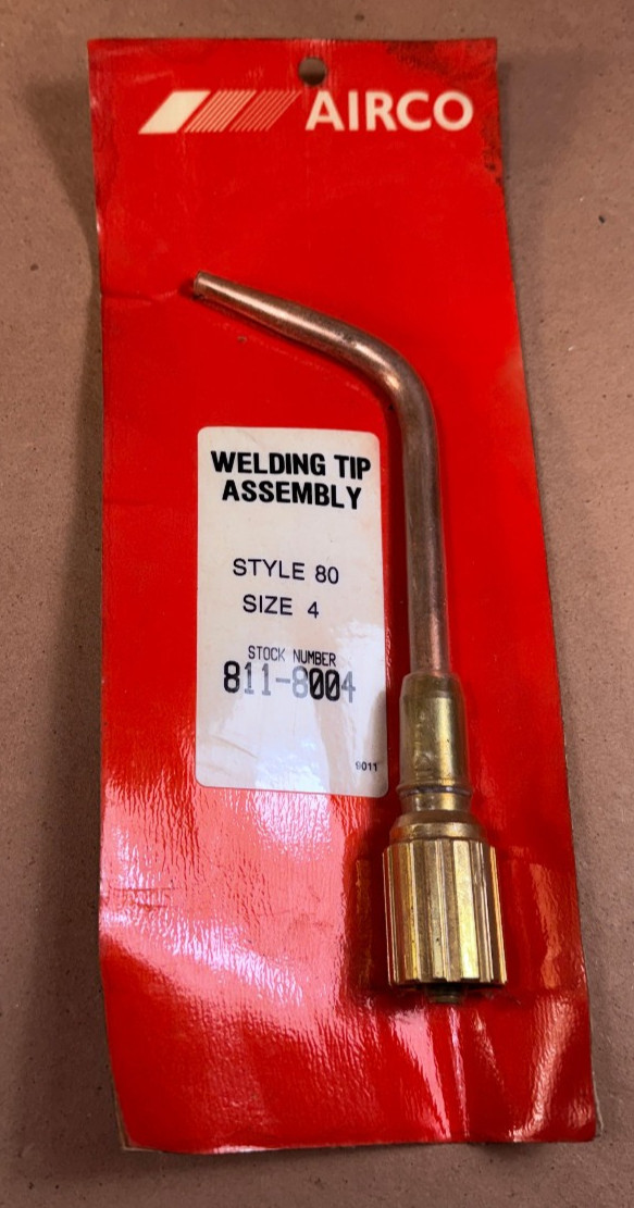 Vintage NOS BRAND NEW Airco Style 811-8004 Welding Brazing Torch Tip 80 No. 4