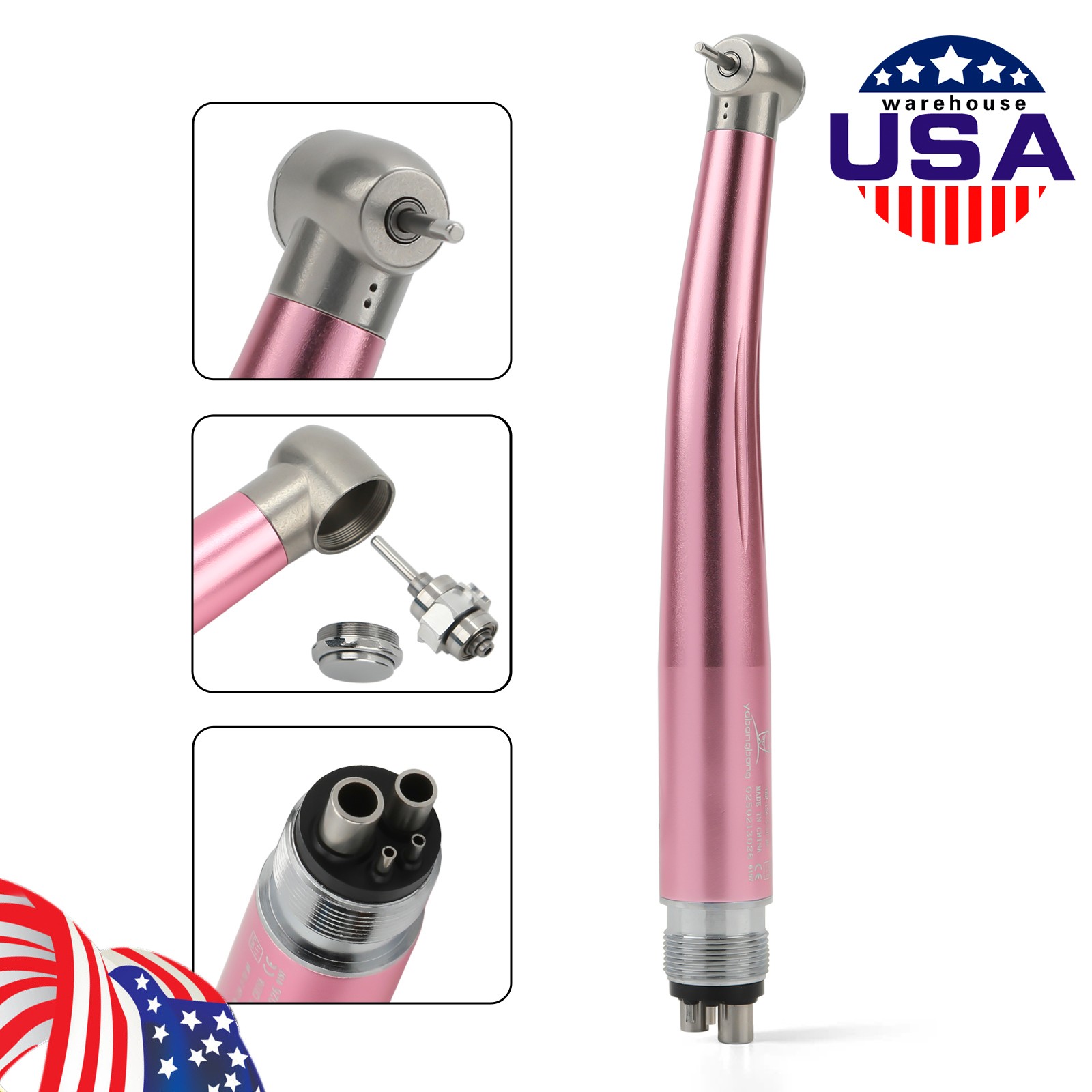 US NSK Dental High Speed Handpiece Air Turbine Anti-retraction 4 Hole Colorful