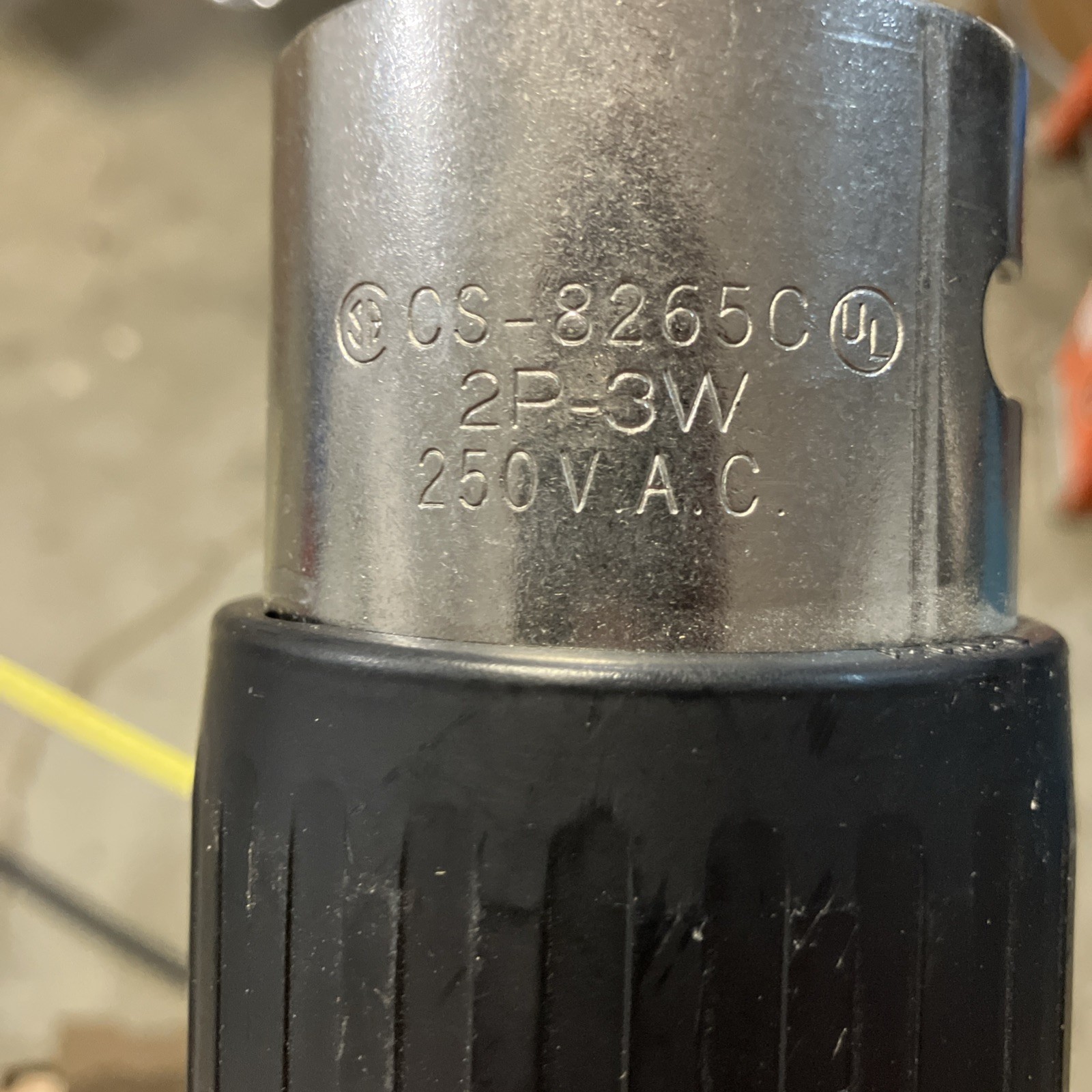 Hubbell CS8265C 50A 250V Locking Plug, 50 amp, 250V, 2 Pole 3 Wire