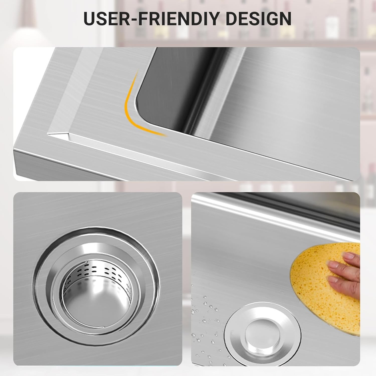 1 Compartment Commercial Sink Stainless Steel Utility Kitchen Prep Table Sink