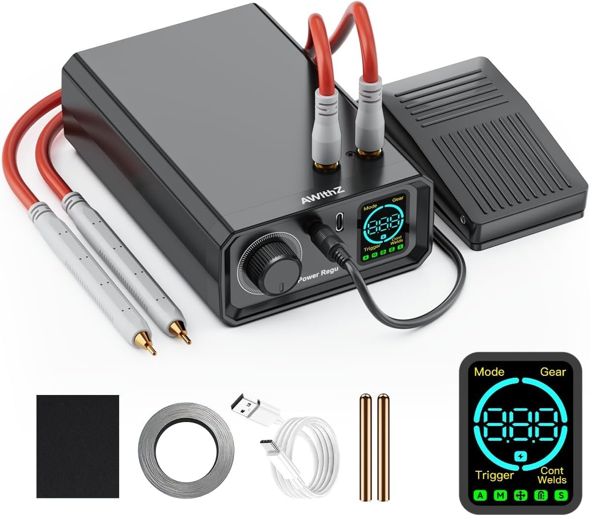 AWithZ 9000W Portable Spot Welder Battery Welder 100 Levels for 18650 21700 DIY