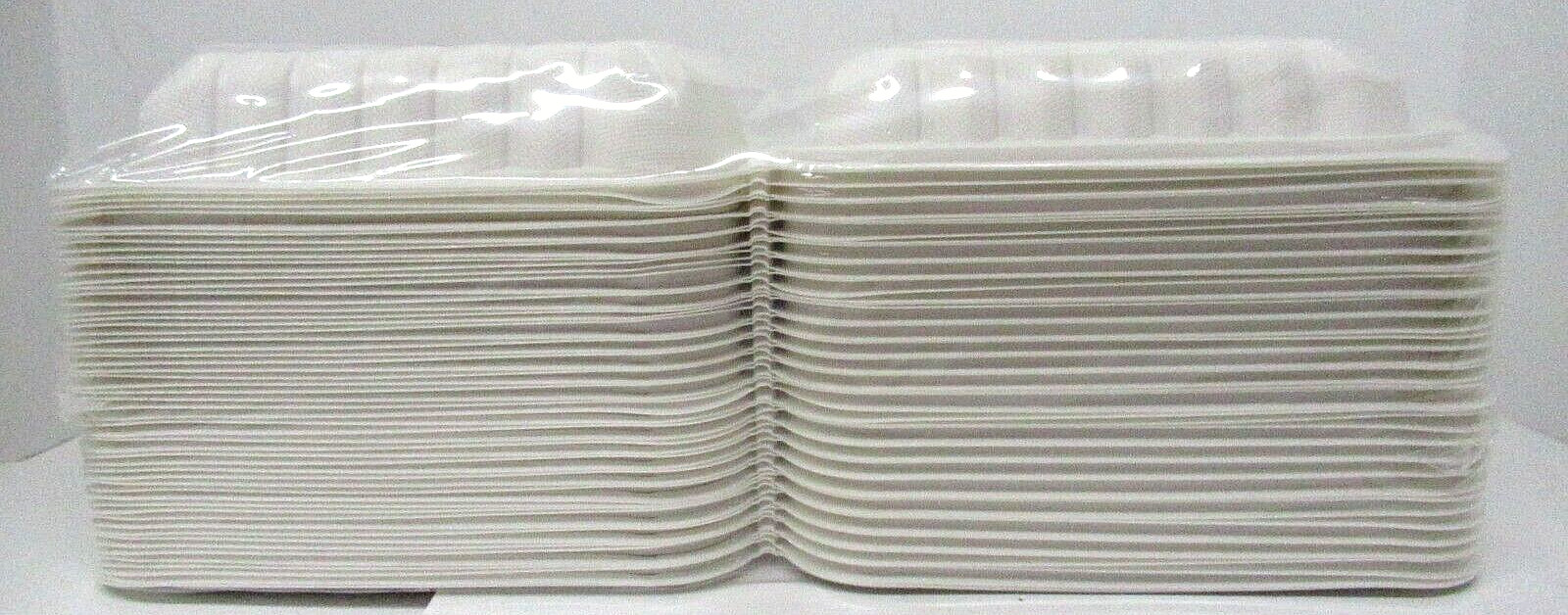 8X8″ 1-Compartment 50-Pack Plastic Clamshell to Go Containers