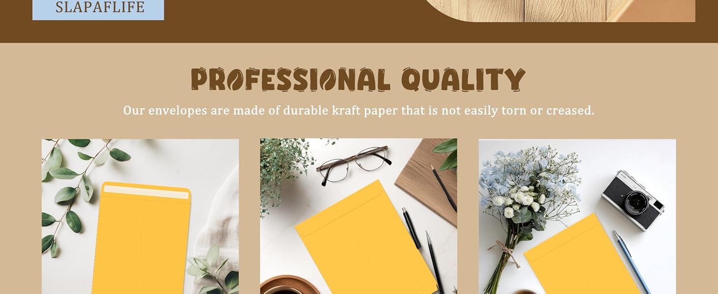 25 Pack Manilla Envelopes 9 x 12, Brown, Letter Size, Self-Seal Manila Large