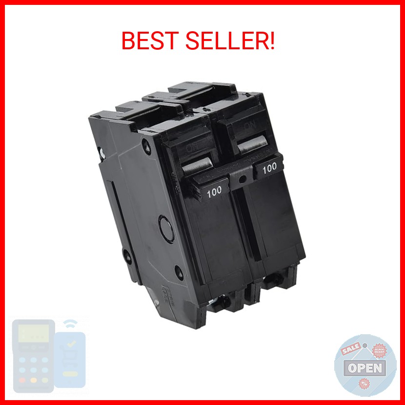 100 Amp Breaker, CNAODUN 2 Pole Circuit Breaker 120/240VAC 10KA Plug-in Mount