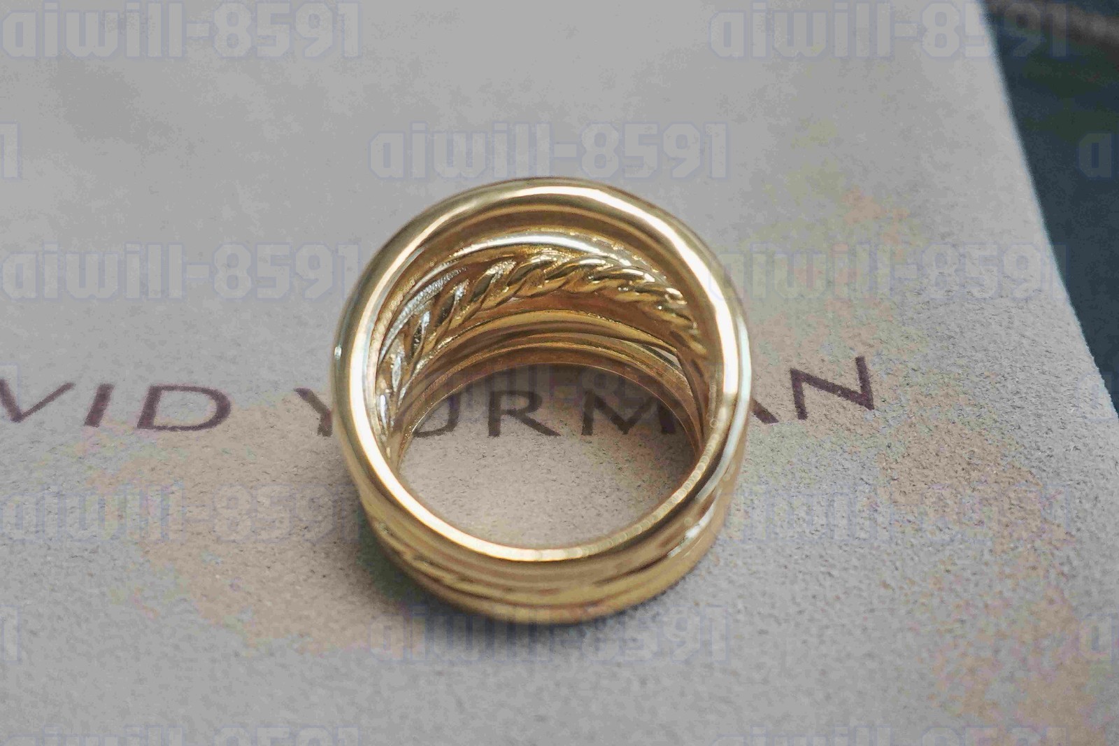 New.DavldYurman5-Row.Crossover&Ring 18K-Yellow&Gold Pavé Diamond US 7