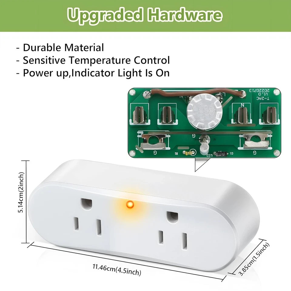 2 Pcs Thermal Cube, Auto on Below 32°F Off Above 50°F, Plug in