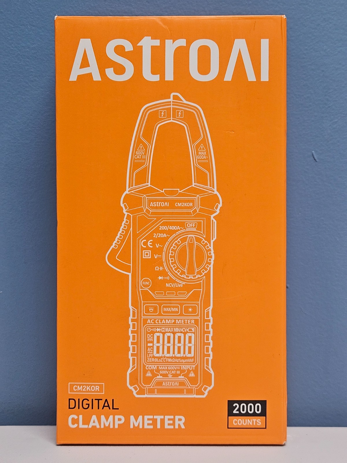 AstroAI Digital Clamp Meter CM2KOR 2000 Counts Resistance Detection – New
