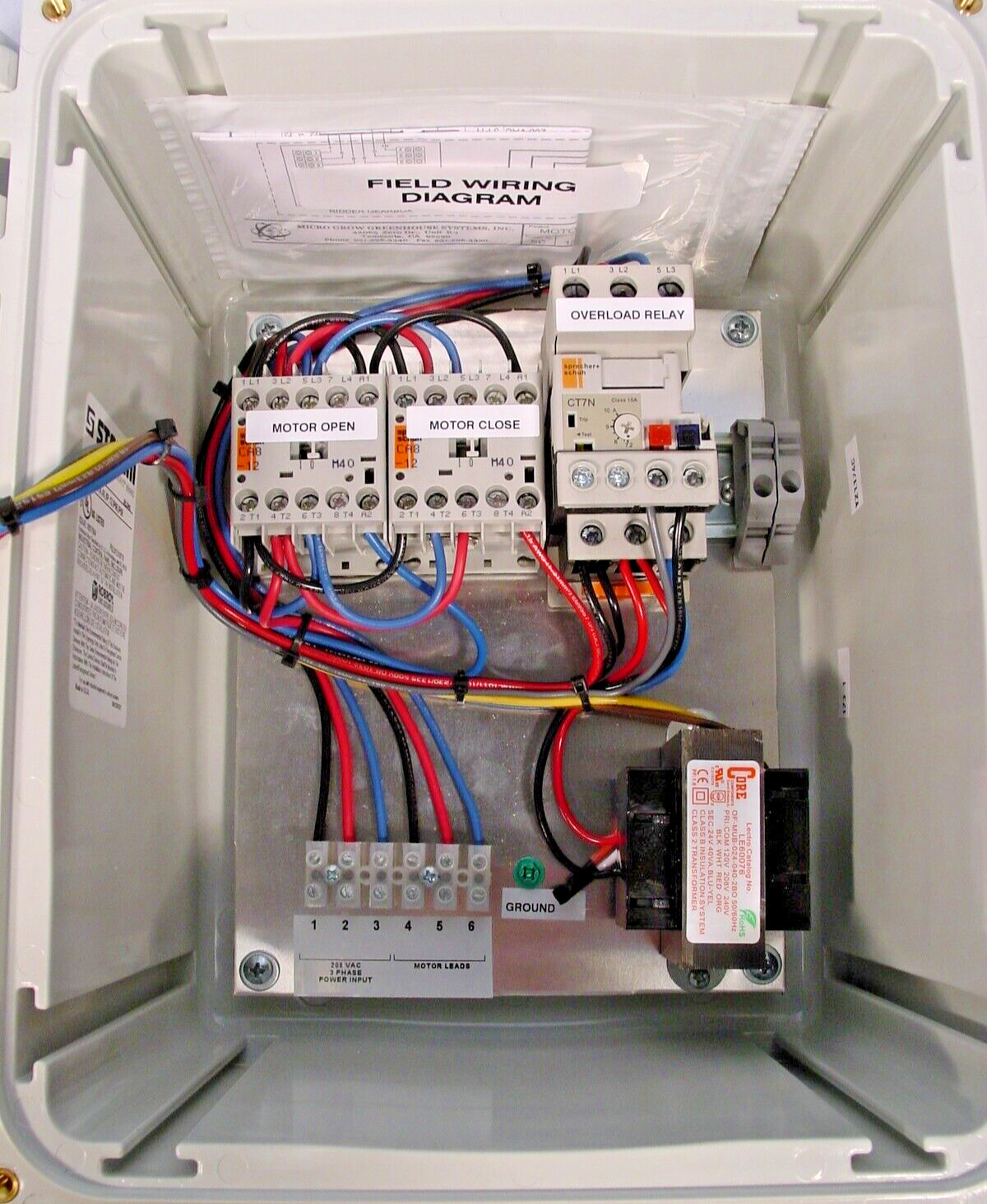 Micro-Grow Greenhouse System Series 200 Master Motor Control Unit 3-Phase 208VAC