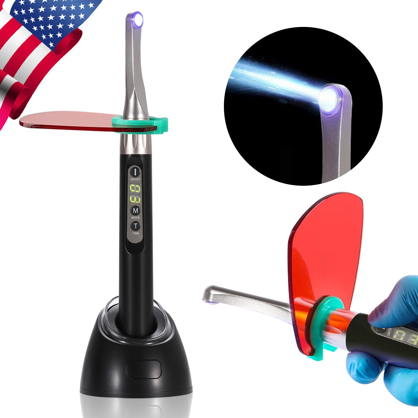 For Woodpeck Dental Wireless Curing Light 1 Second Cur LED Lamp 2500mw/cm²