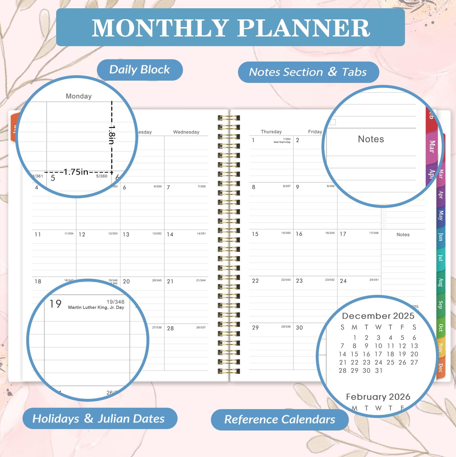 2026 Planner – Jan. 2026 – Dec. 2026, 8.5″ x 11″ Planner Weekly and Monthly, …
