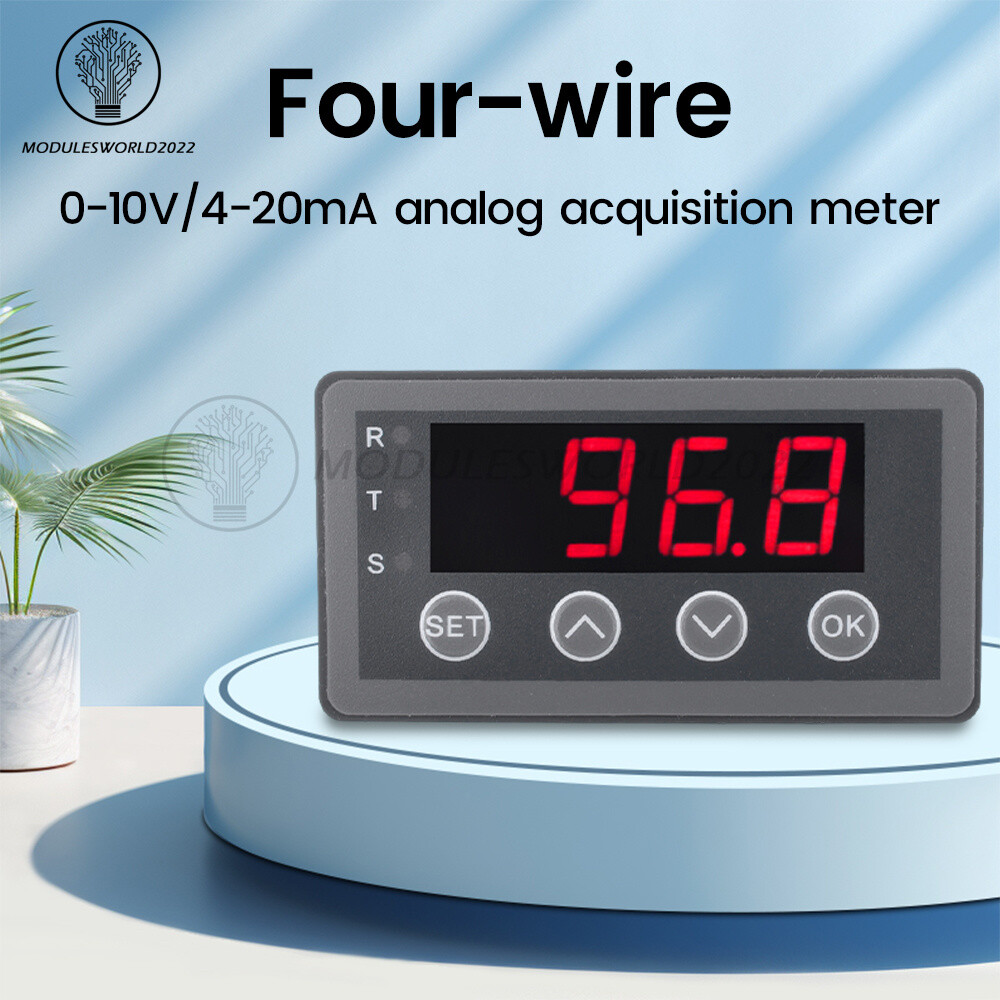 0-10V 0-20mA 2-10V 4-20mA 4-Wire Analog Input (Reception) Display Meter DC 8~25V