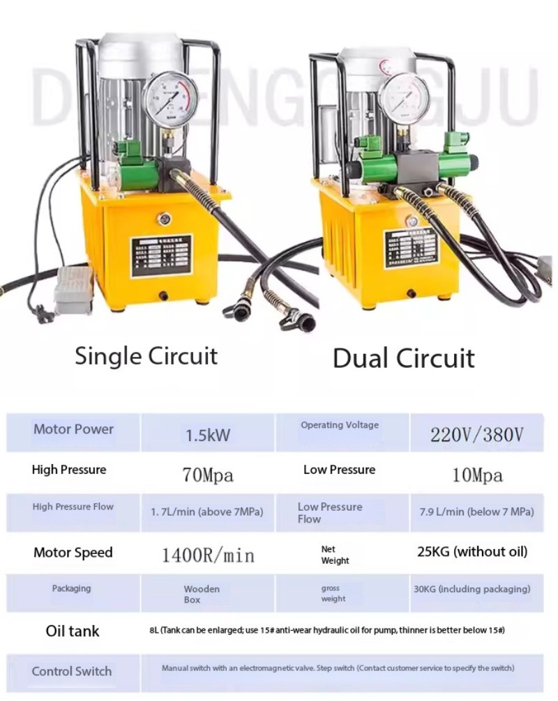 Hydraulic Electric Pump Ultra-High Pressure Oil Pump QQ-700 1.2KW Manual Switch