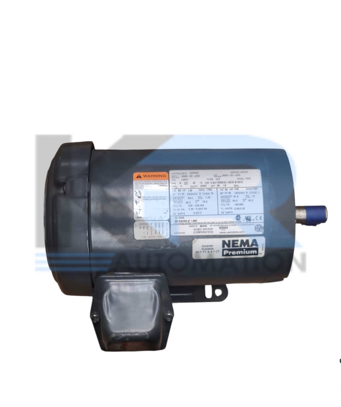 NEW US Motors U2P2DC Nema Premium 460V 2HP 145TC 1750RPM TEFC