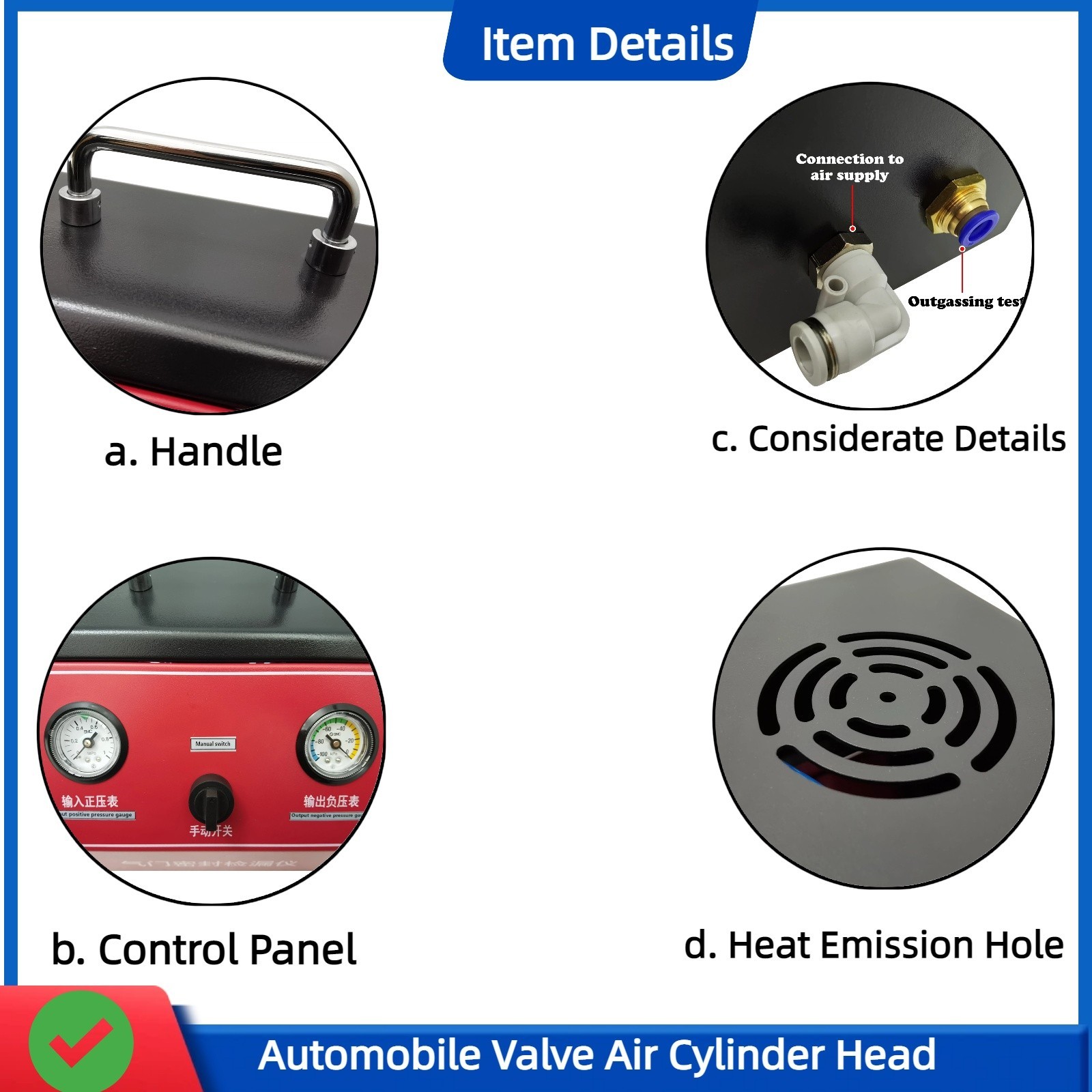 Automobile Valve Air Cylinder Head Vacuum Leak Detector Cylinder Cover Leakage