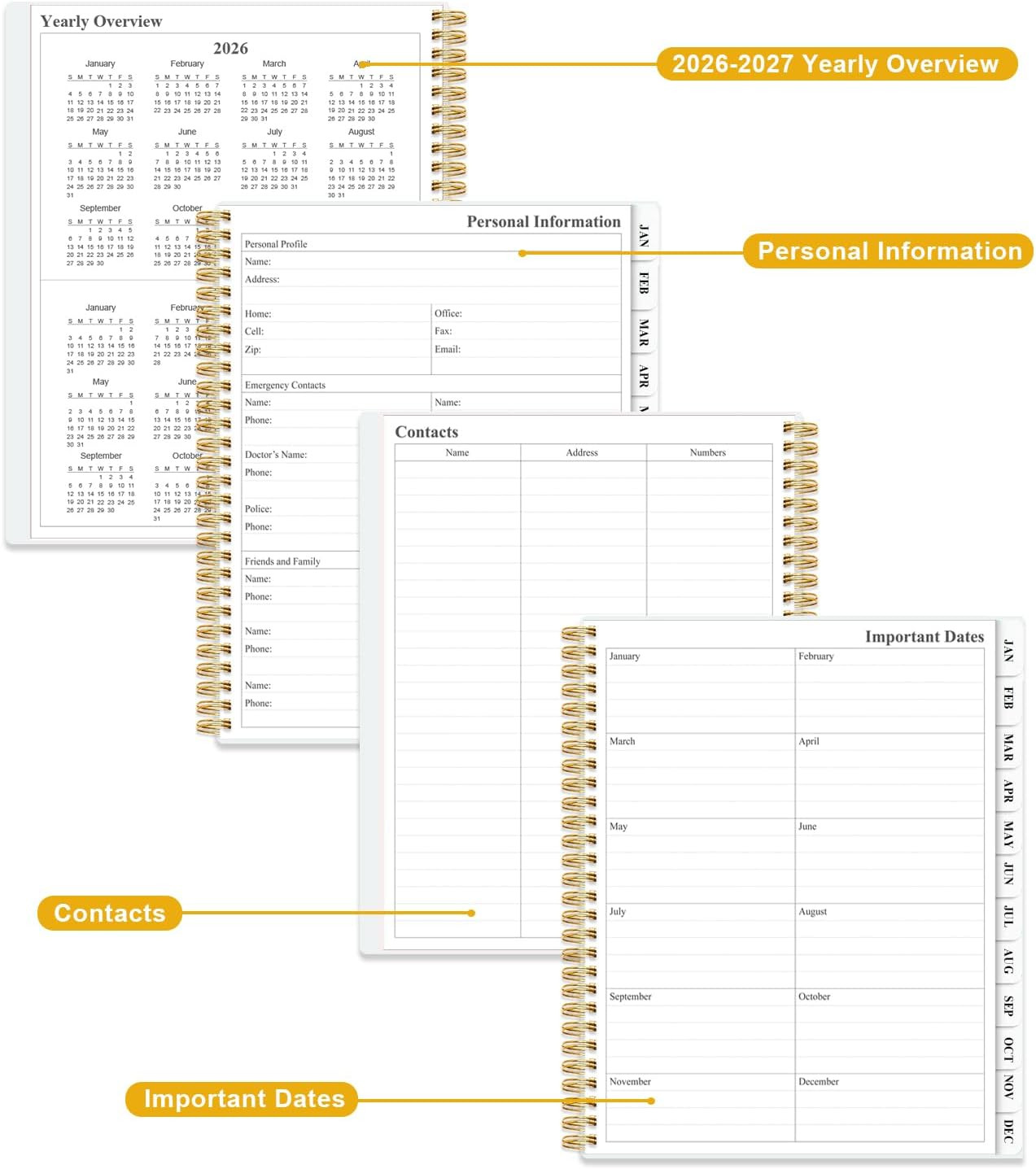Planner 2026 – Weekly & Monthly Planner from January 2026 to December 2026, Agen