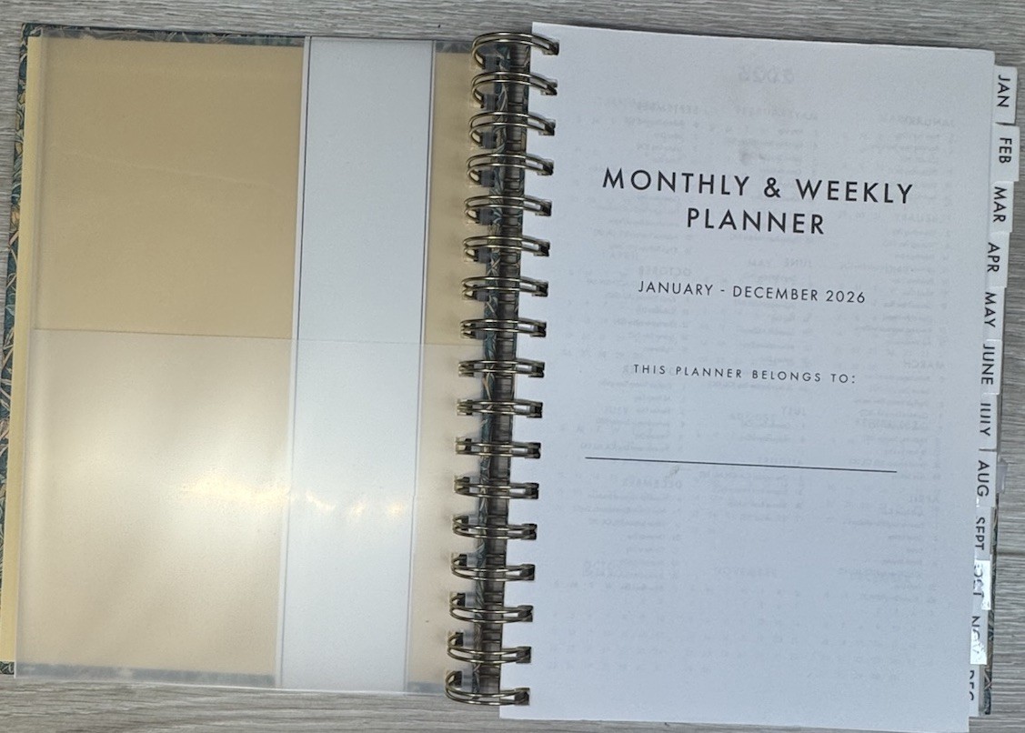 2026 Spiral Weekly Monthly Planner 12 Month PUNCH STUDIO Paperback GREEN 6.5 X 9