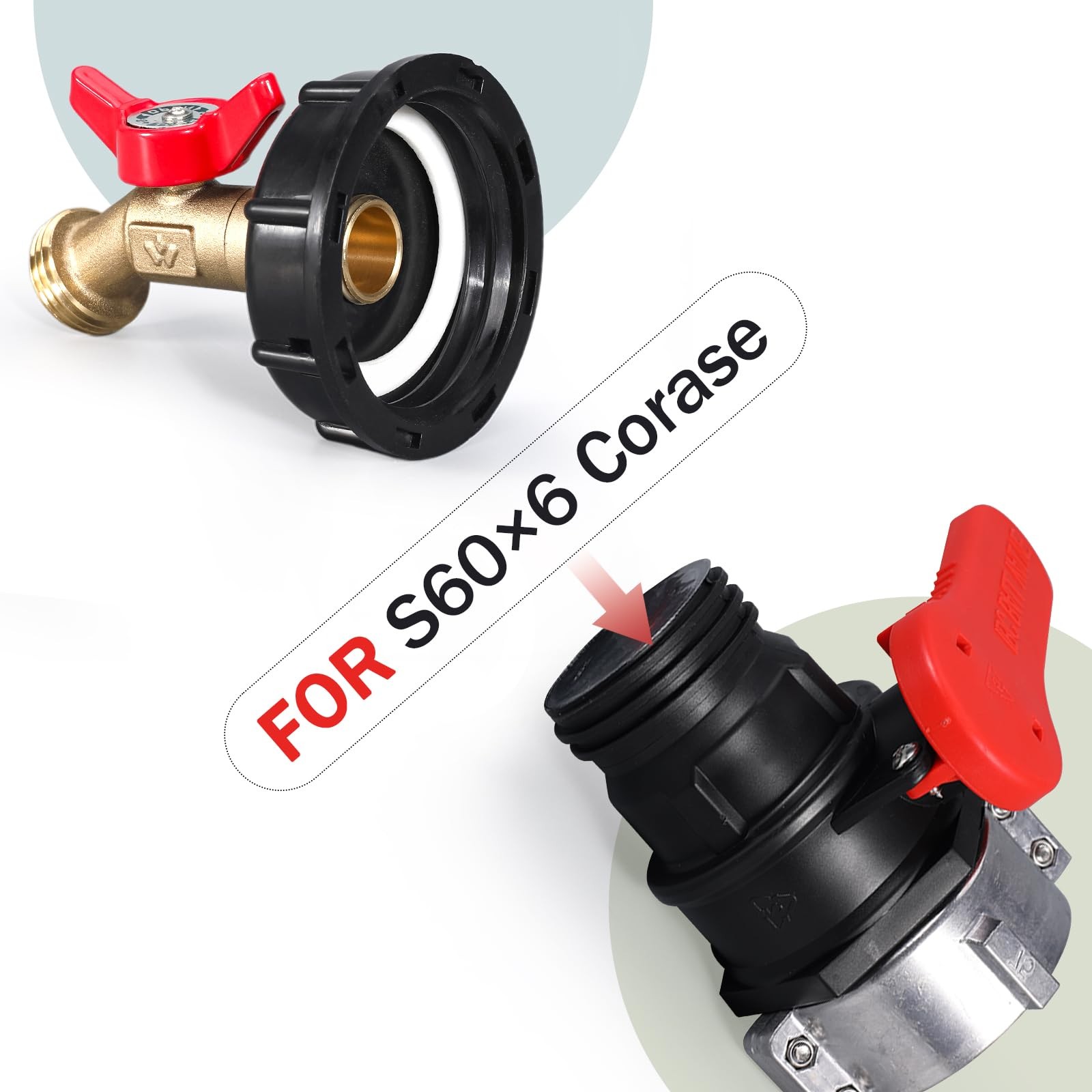 1 PC IBC Tote Valve 2.95″ Coarse Thread Tank Drain Ball Valve DN50 Fitting