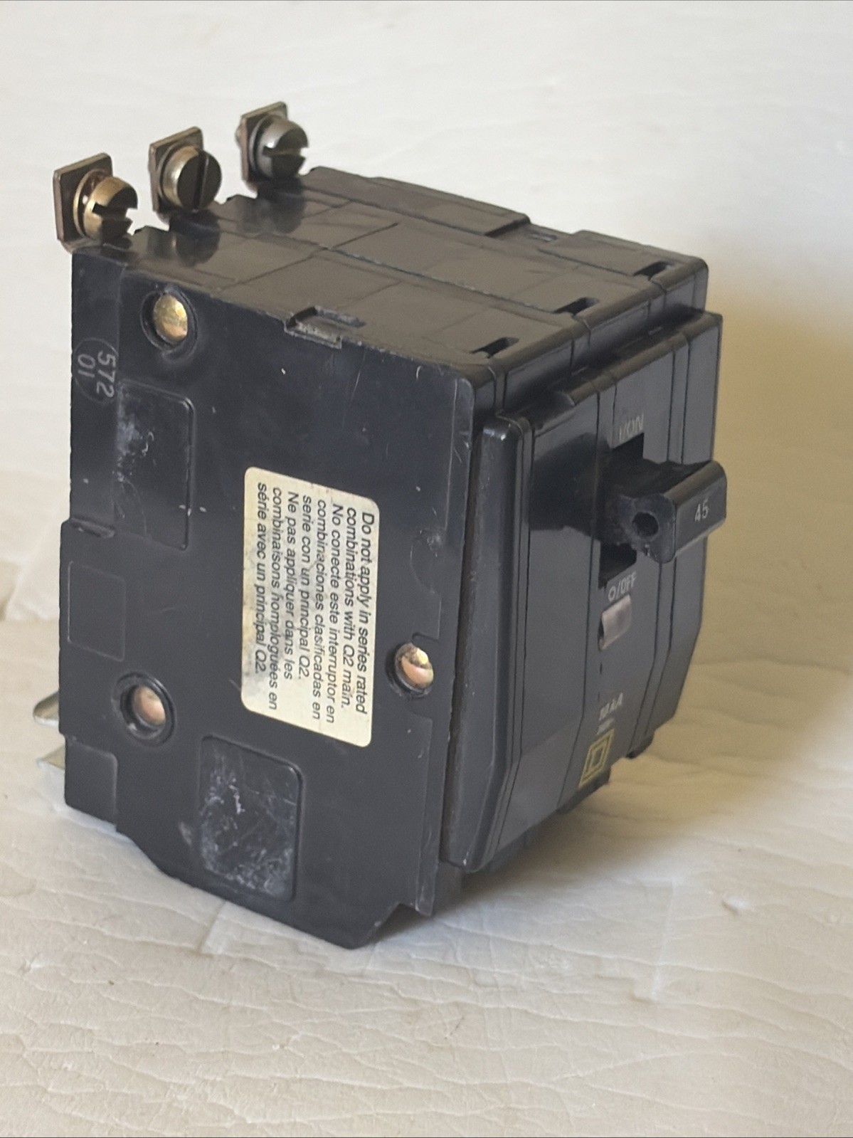 Square D QOB345 45A 3-Pole 240V Bolt-On Circuit Breaker Trip Indicator 10k New