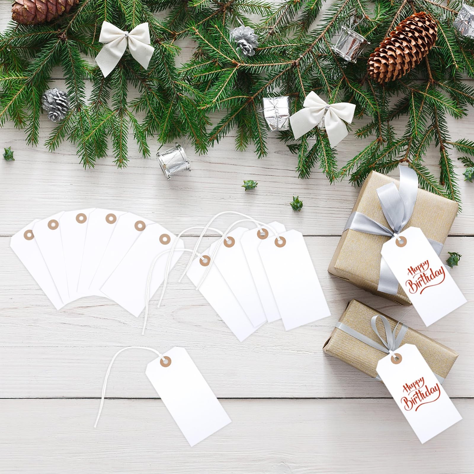 150PCS Blank Shipping Tag, 4 3/4 x 2 3/8 inches 4 x 2 Inch, White