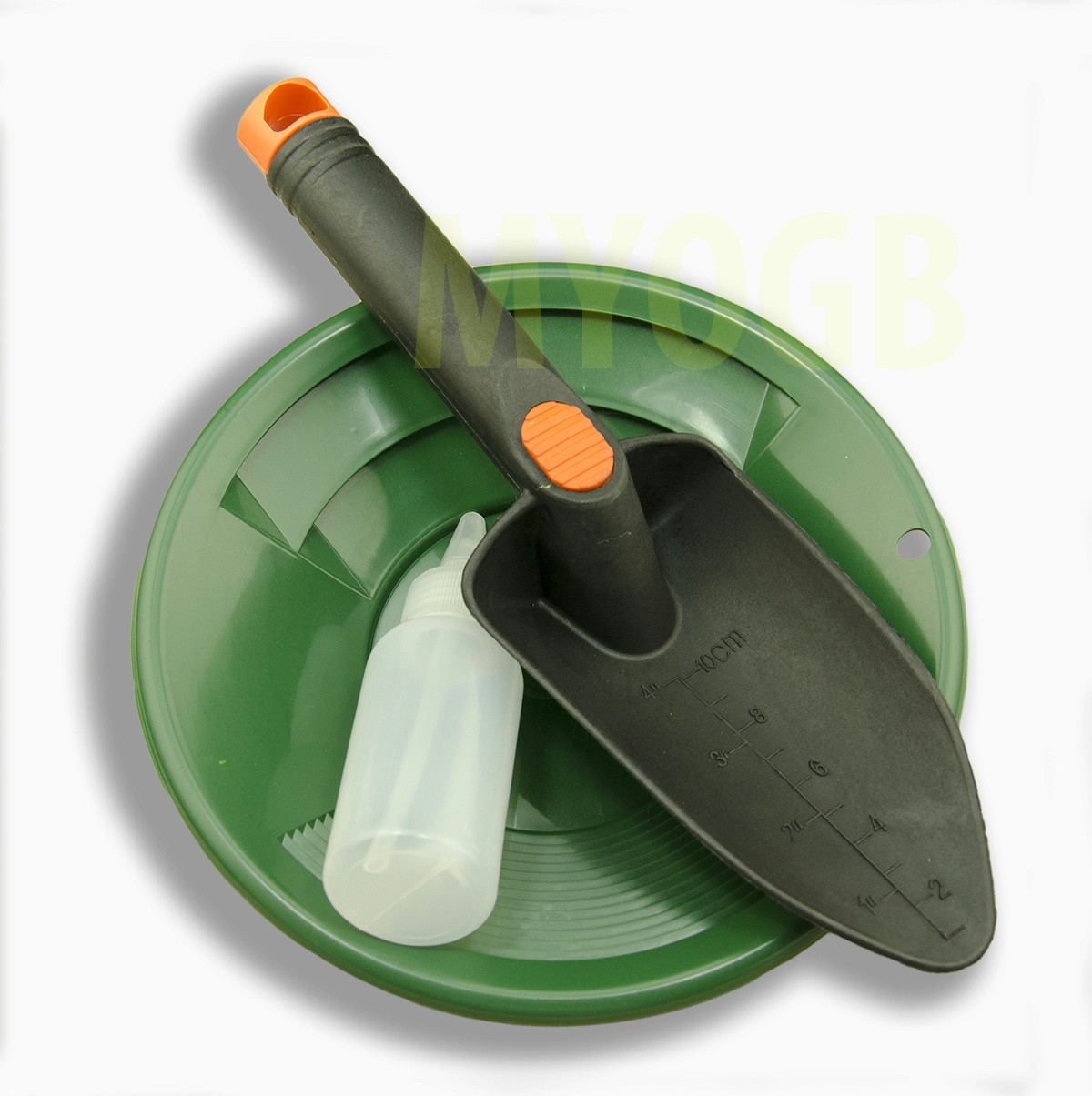 Gold Panning Kit 8″ Green Pan – Bottle Snuffer & Scoop – Mining Prospecting