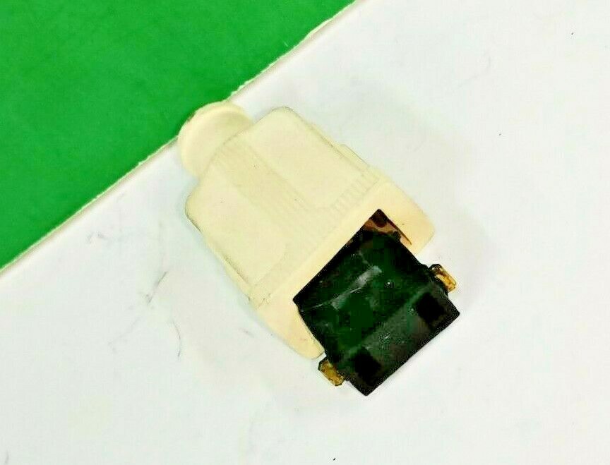 2-PK Female IVORY FLAT RUBBER CORD CONNECTOR 2P 2W 15A 125V Plug 1-15R NEW 86
