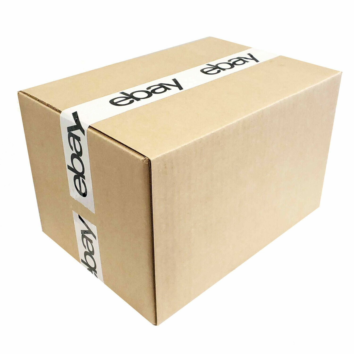 2 NEW Rolls 2″ x 75 yards Black / White LOGO eBay Branded Packing Tape