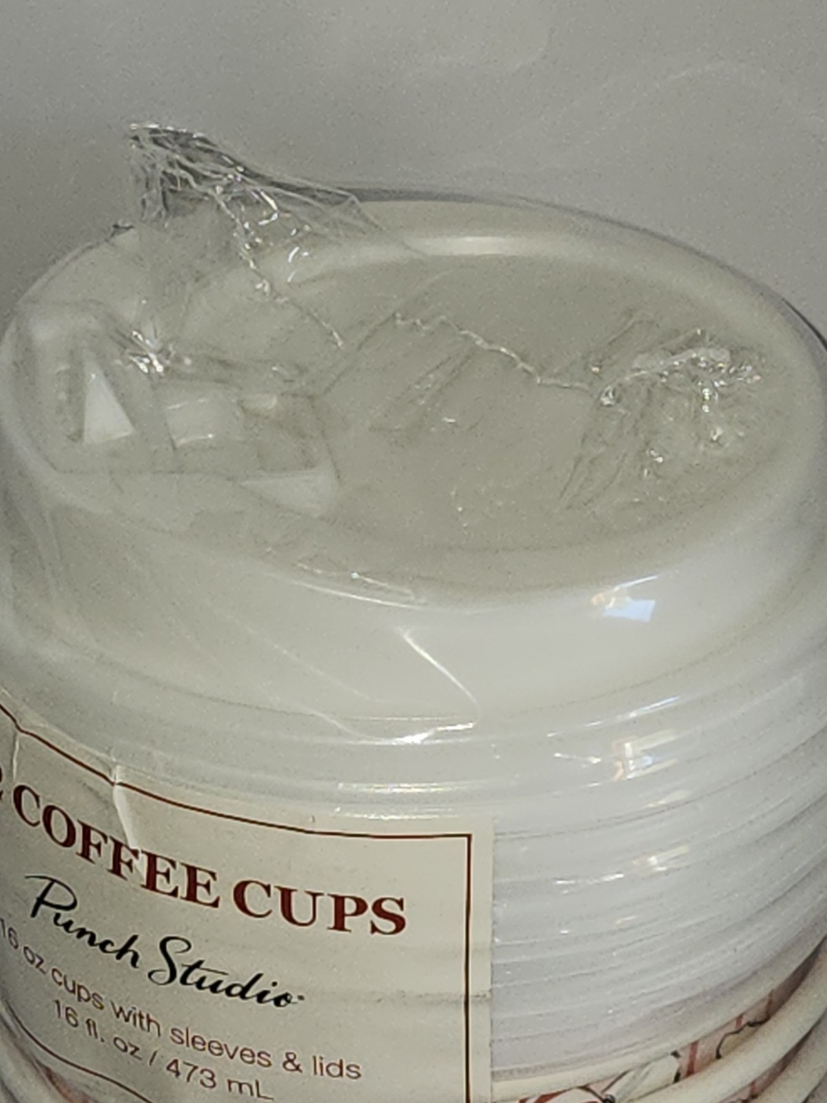 Punch Studio Set Of 12 Coffee Cups (16 Oz) With Sleeves And Lids Merry Christmas