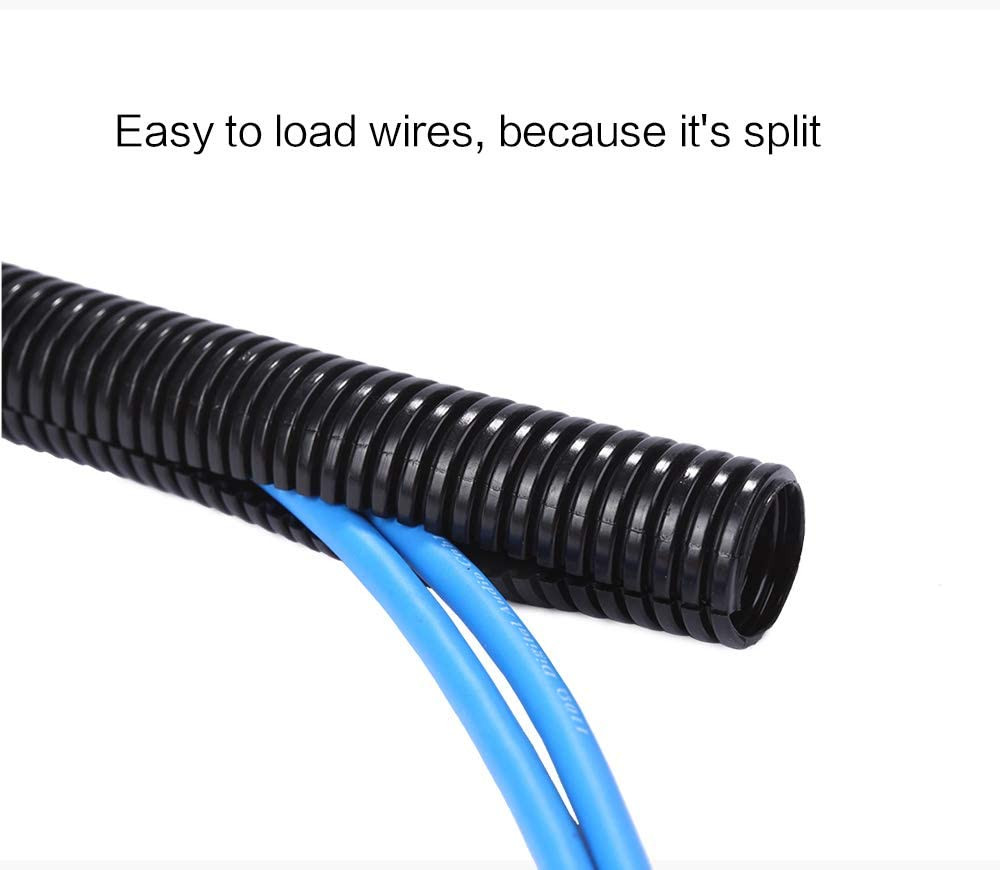 Split Conduit Wire Loom Tubing Wrap Protector Cable Sleeve Flex Polyethylene