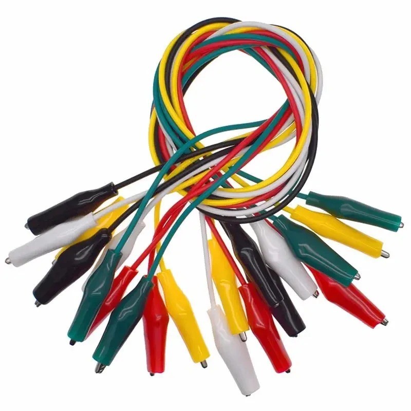 10PCs Double-ended Wire Crocodile Alligator Clips Test Leads Jumper Cables