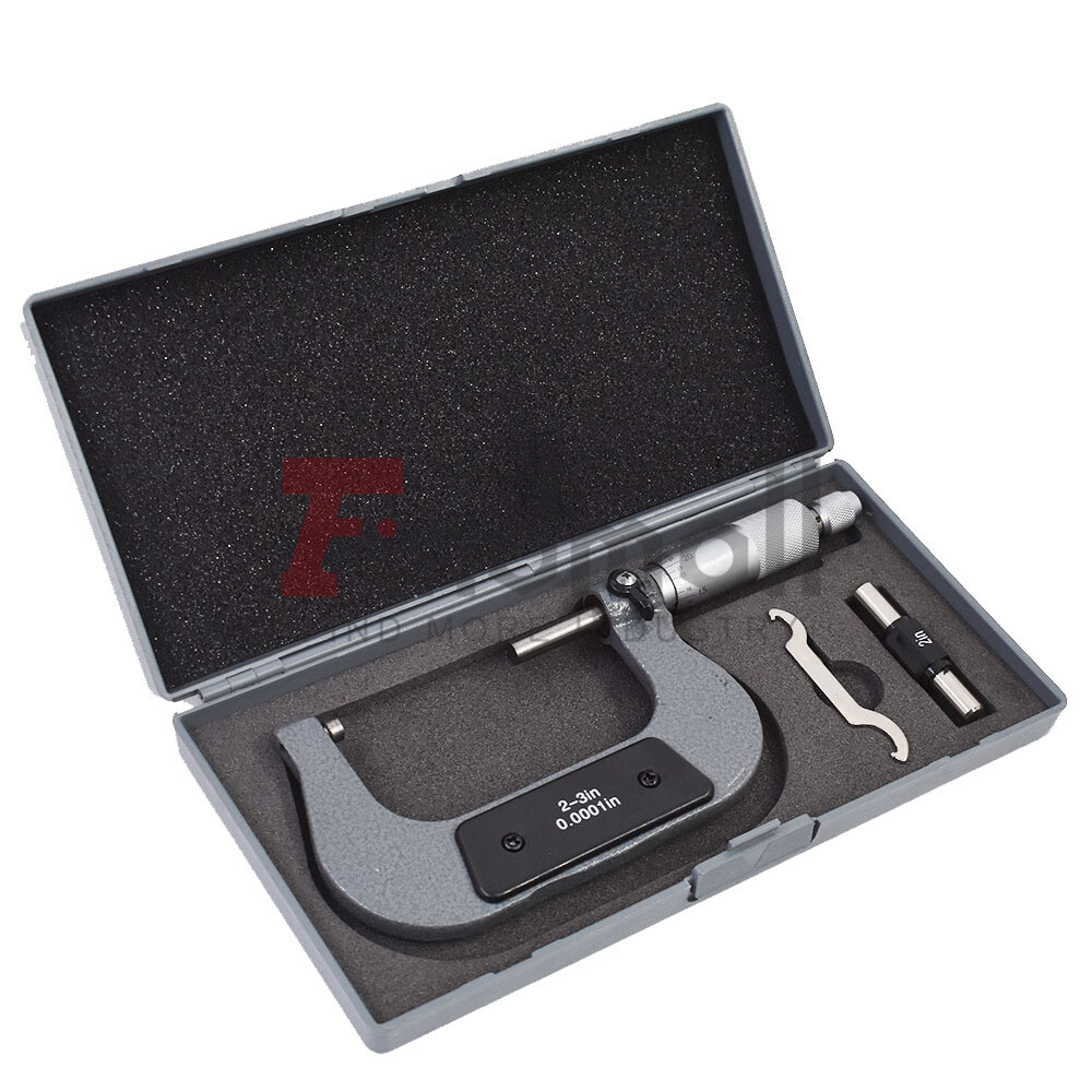 2-3″ Precision outside micrometer 0.0001″ carbide tipped, standard New