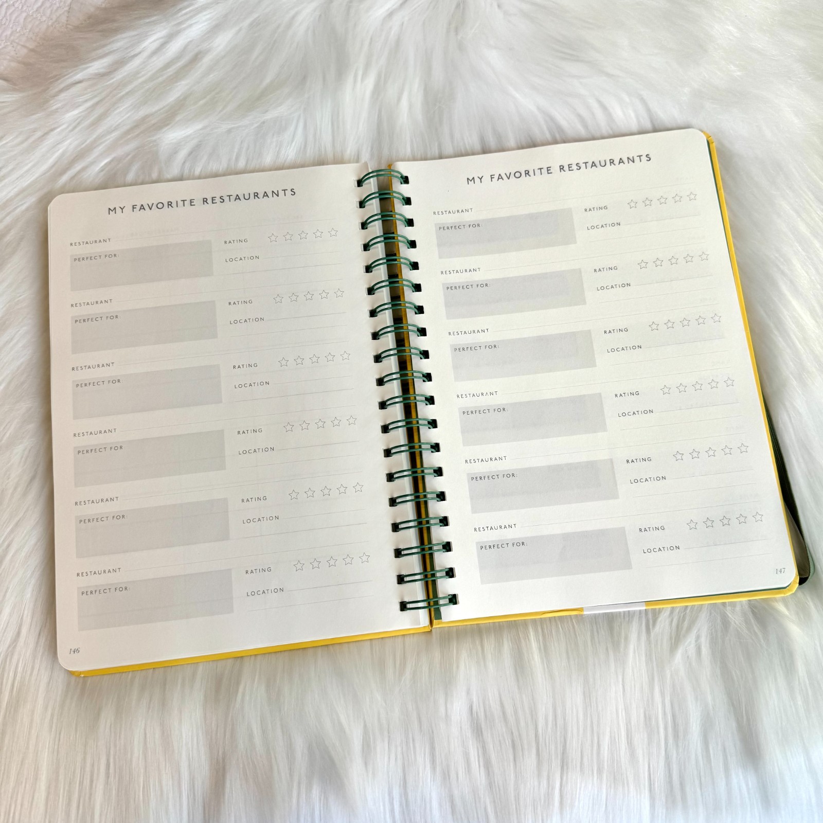 NEW Papier Yellow Recipe Journal Oranges Design Spiral Bound Notebook
