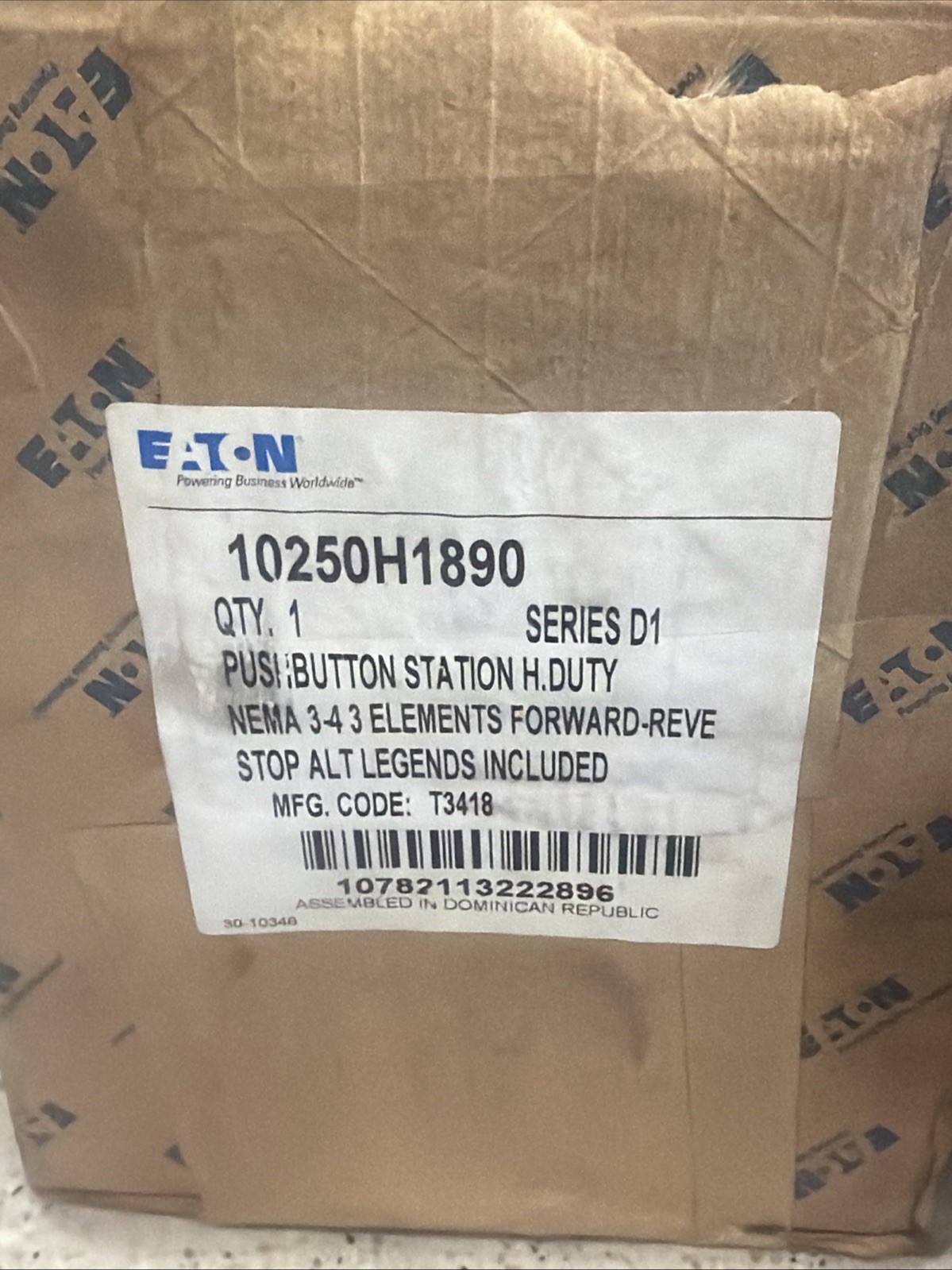 EATON 10250H1890 Forward Reverse Stop Pushbutton Station HeavyDuty *NEW IN BOX*