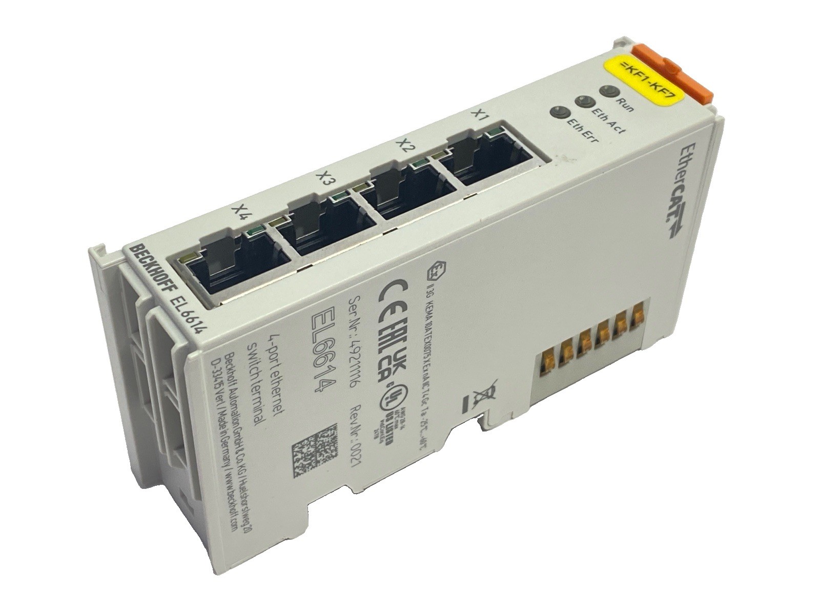 Beckhoff EL6614 EtherCAT Terminal 4-Port Ethernet Switch Communication Interface
