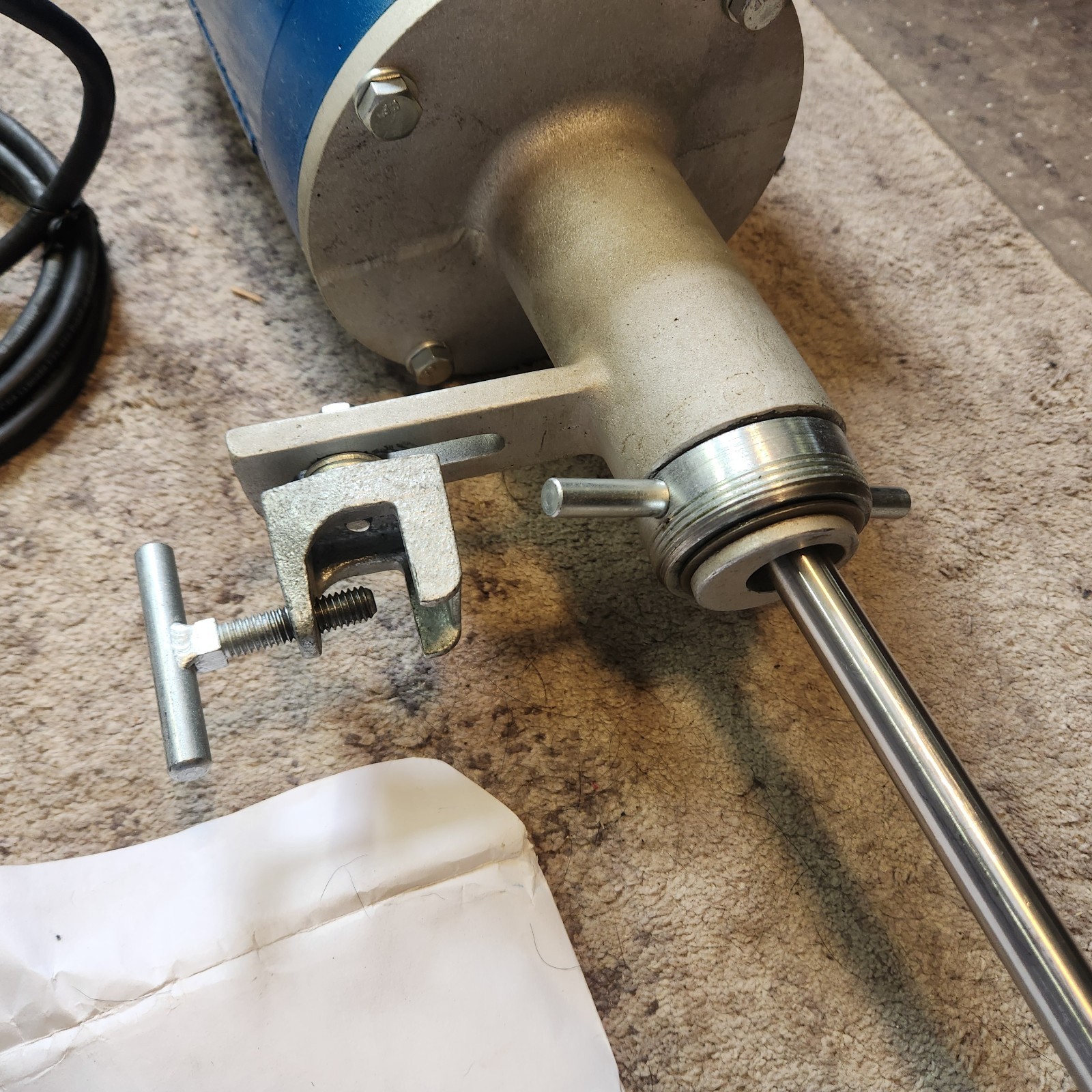 Grovhac 1HP Electric 55 Gallon Drum Mixer Agitator C-Clamp Mount Leeson Portable