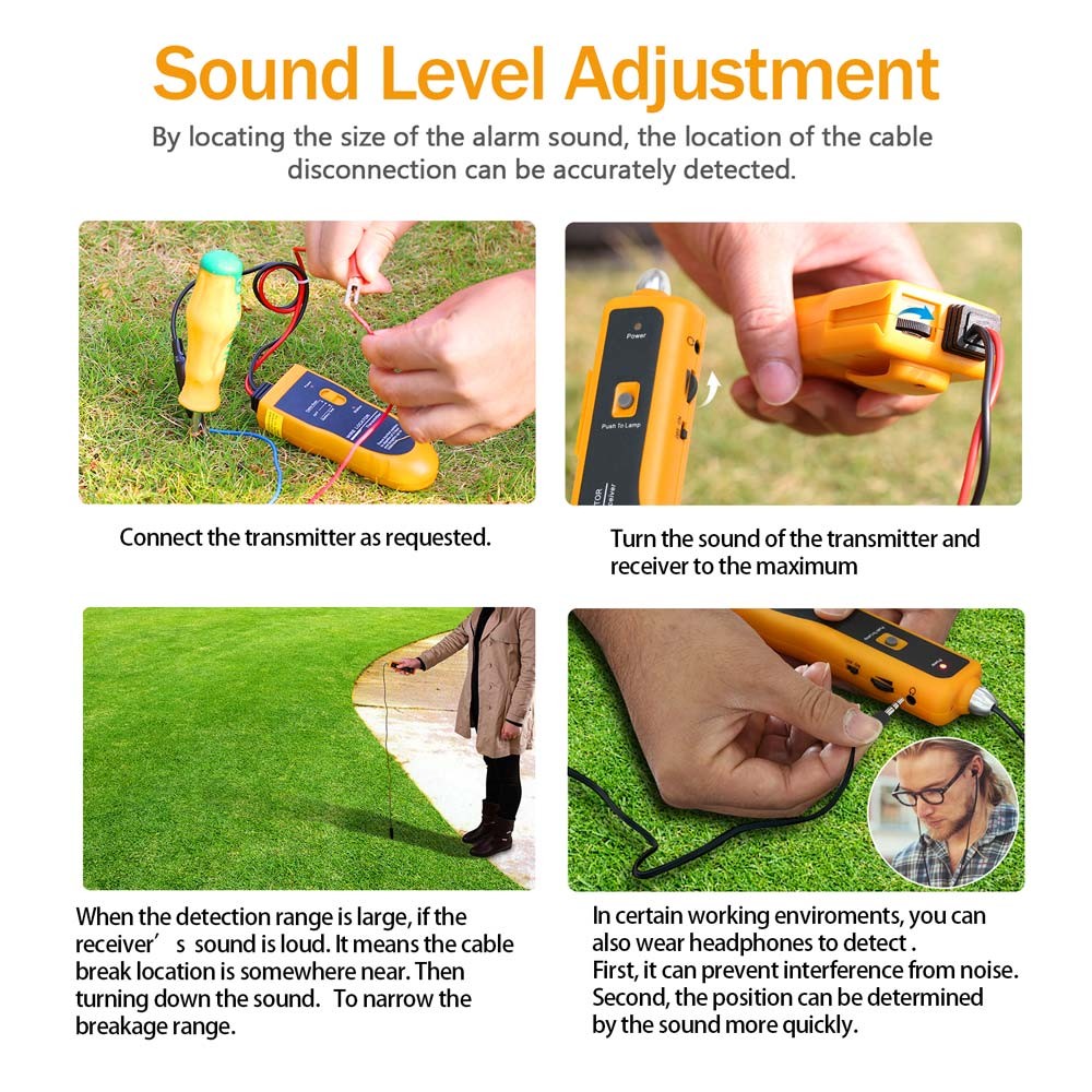 Underground Cable Wire Locator Tracker Pet Fence Wire Lan Tester With Earphone