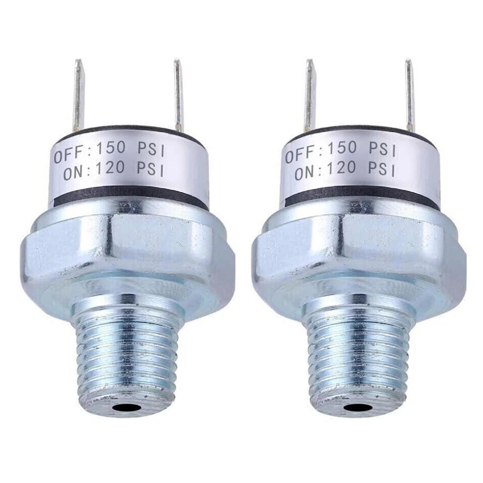 2Pcs Replacement Air Pressure Switch 120-150 PSI For Air Compressor 1/4″-18 NPT