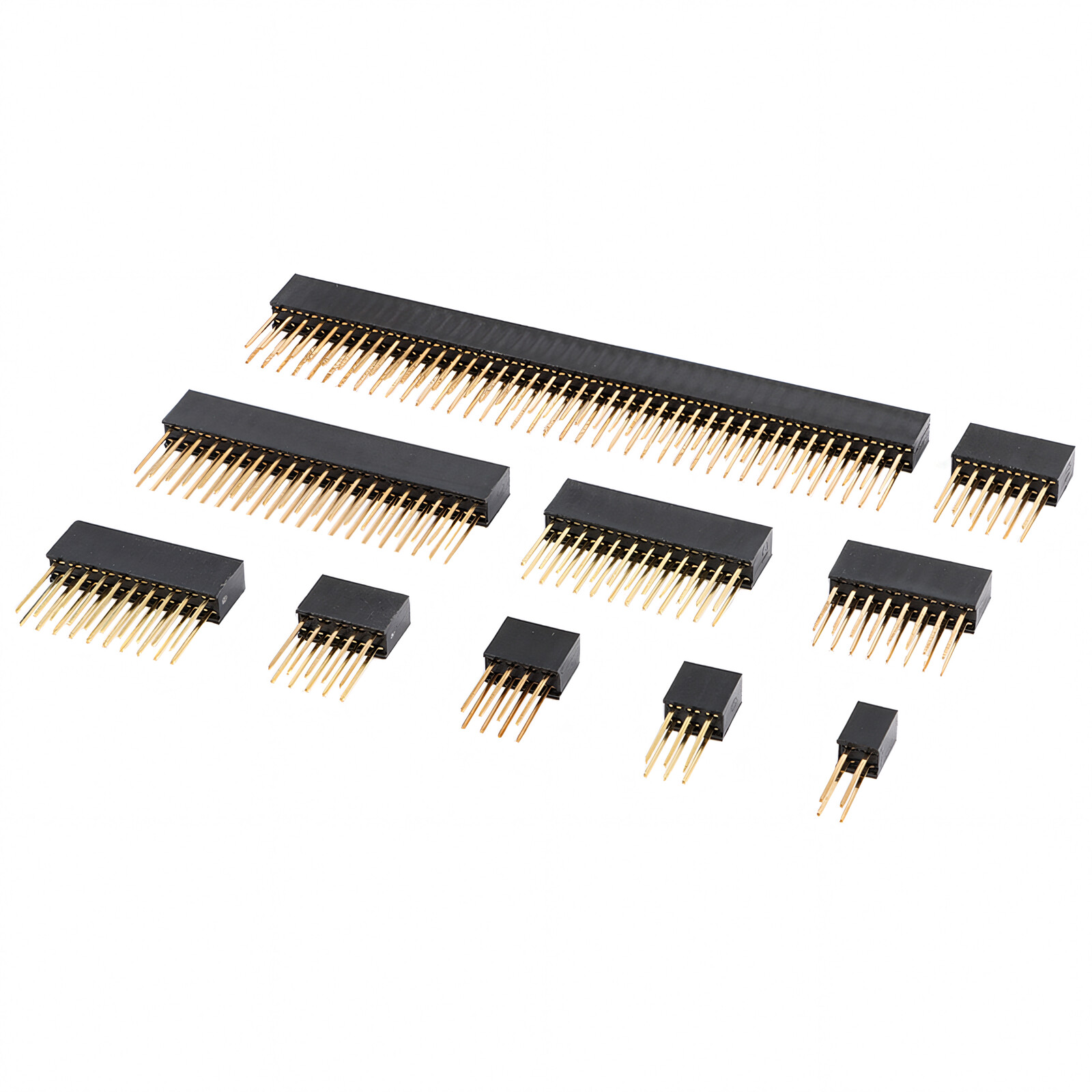 0.1″ PCB Header Vertical Female Socket Connector Single / Double Row Pin 2.54mm
