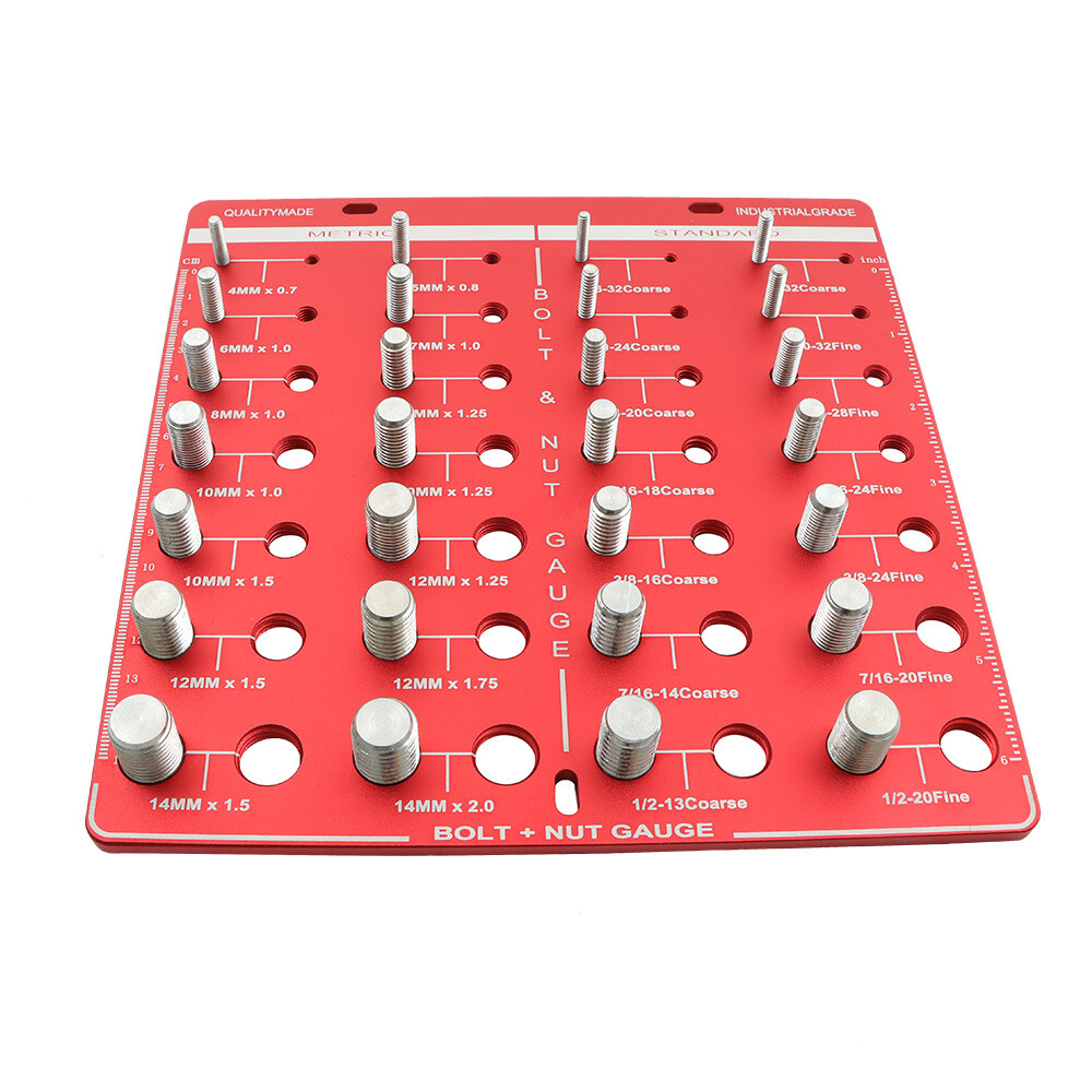 Nut and Bolt Thread Checker 28 Thread Identifier Gauge Inch and Metric Screw